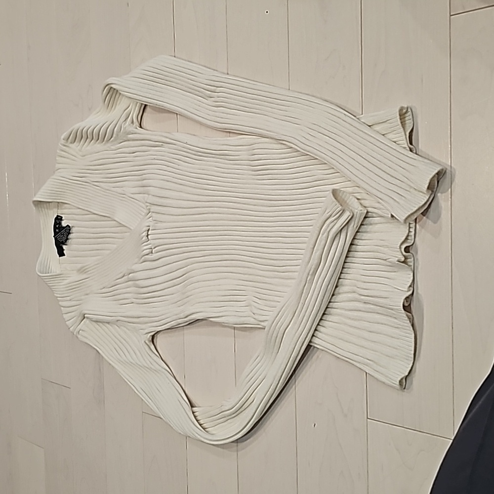 Cream /white rib sweater.  Grace, Size: XS